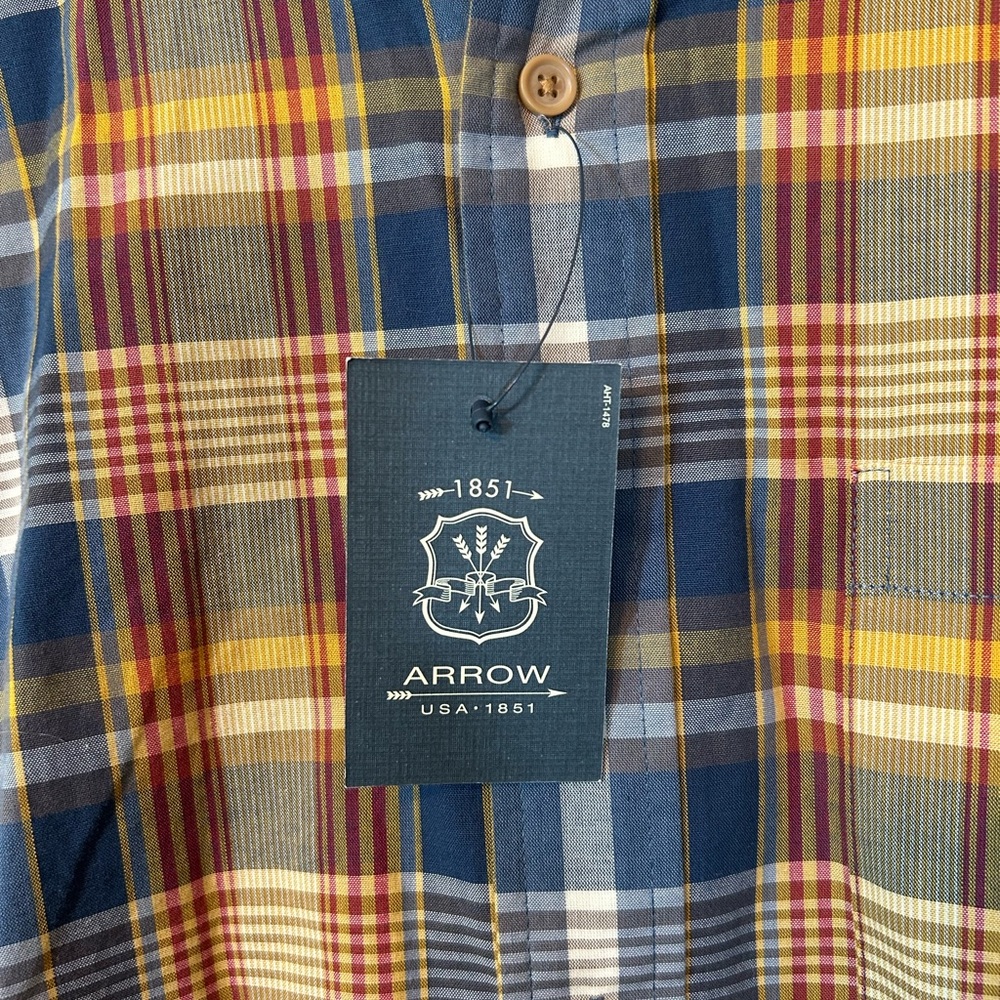 Arrow Plaid Button Down Shirt Size Large NWT - Picture 6 of 7